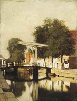 De Burgwal met de Hagebrug te Haarlem De Burgwal met de Hagebrug te Haarlem