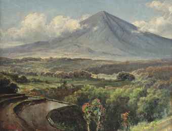 A landscape with sawahs, Indonesia
