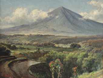 A landscape with sawahs, Indonesia A landscape with sawahs, Indonesia