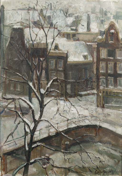 A view from the artist's studio at Singel 309 in winter