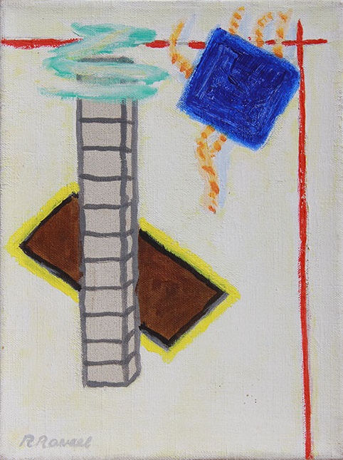 Compositie met blauw vierkant Compositie met blauw vierkant
