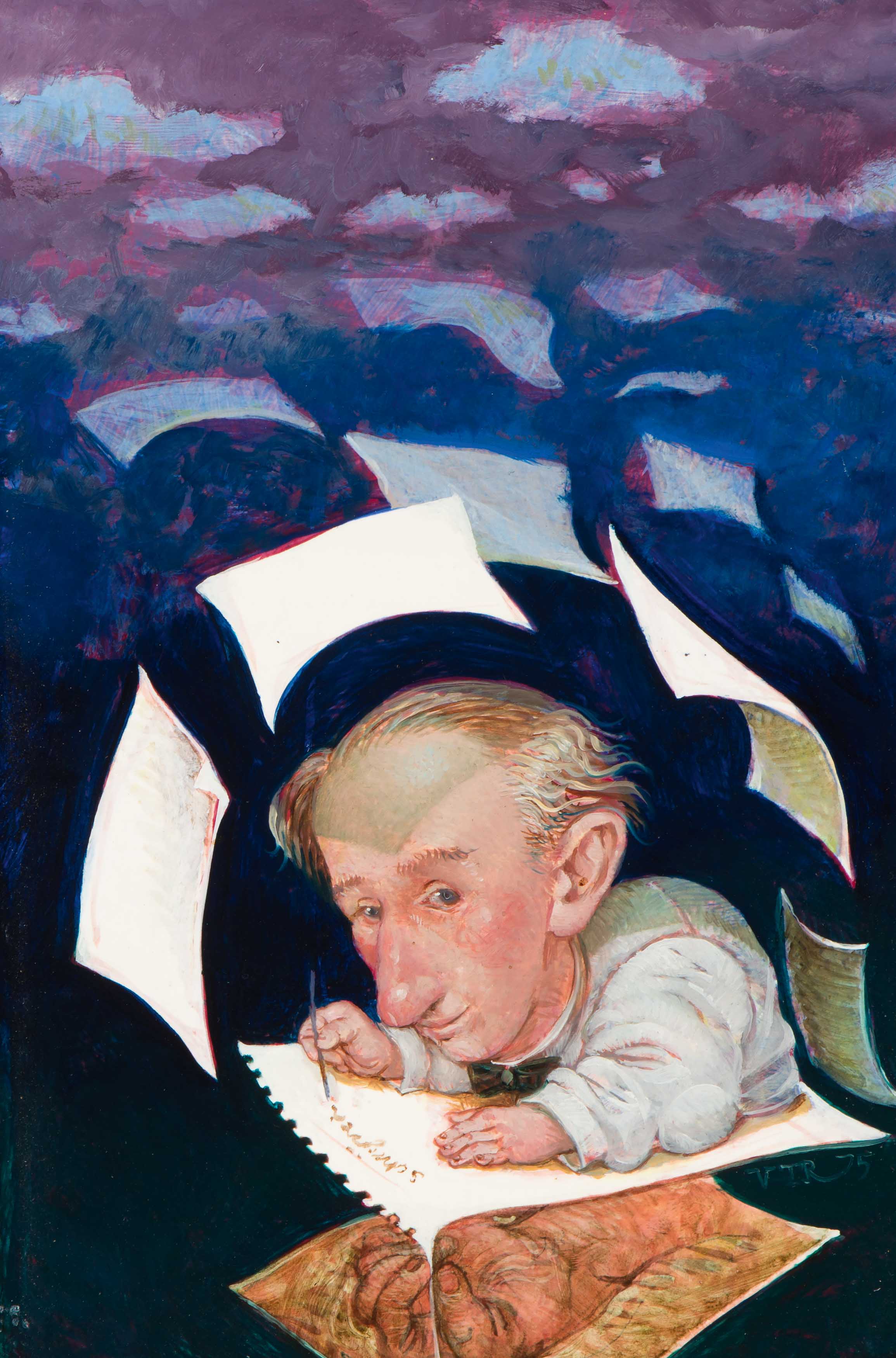 Portret van schrijver Leo Vroman Portret van schrijver Leo Vroman
